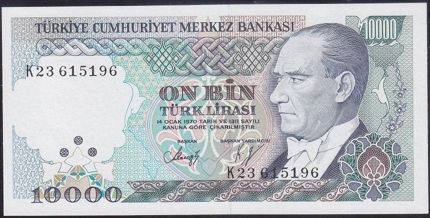 7.Emisyon 4.Tertip 10000 Lira K23 615196 Çil