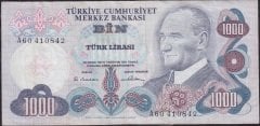 6.Emisyon 1.Tertip 1000 Lira A60 410842 Çok Temiz +
