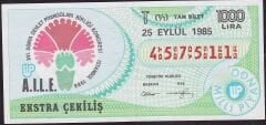1985 25 Eylül Tam Bilet - T Serisi