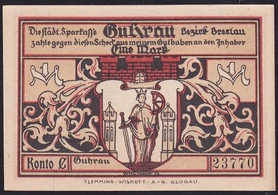 Almanya 1 Mark Notgeld 1922 Çil