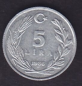 1986 Yılı 5 Lira