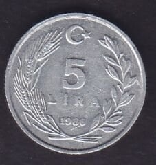 1986 Yılı 5 Lira