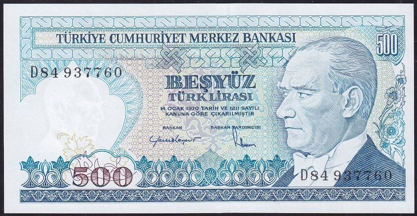 7.Emisyon 2.Tertip 500 Lira D84 937760 Çil
