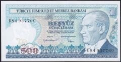 7.Emisyon 2.Tertip 500 Lira D84 937760 Çil