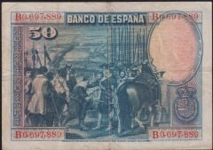 İspanya 50 Pesetas 1928 Çok Temiz+
