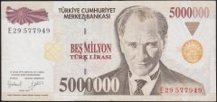 7.Emisyon 5 000 000 Lira E29 577949 Çok Çok Temiz+