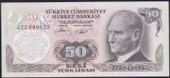 6.Emisyon 2.Tertip 50 Lira J22 049635 Çilaltı