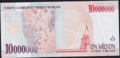 7.Emisyon 10 000 000 Lira D30 961328 Çok Çok Temiz+