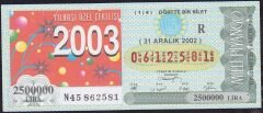 2002 31 Aralık Çeyrek Bilet - R Serisi