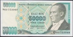 7.Emisyon 2.Tertip 50000 Lira M60 753089 Çil