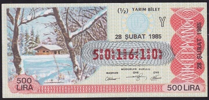 1985 28 Şubat Yarım Bilet - Y Serisi