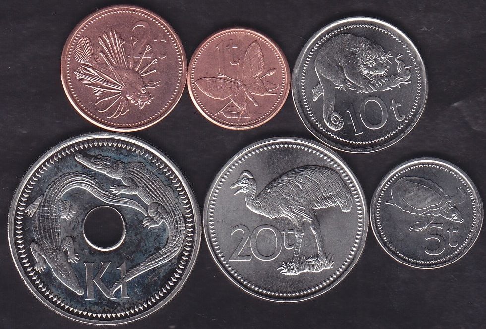 Papua New Guinea 6 Adet Madeni Para Seti 2004 - 2005 Çil