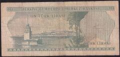 6.Emisyon 1.Tertip 10 Lira B79 006305 Çok Temiz
