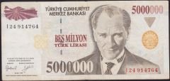 7.Emisyon 5 000 000 Lira I24 914764 Çok Temiz+