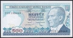 7.Emisyon 2.Tertip 500 Lira D75 239466 Çil