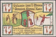 Almanya 75 Pfennig Notgeld 1921 Çil