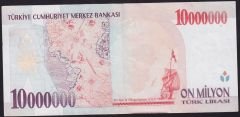 7.Emisyon 10 000 000 Lira D27 133159 Çok Temiz+