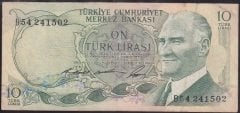 6.EMİSYON 1.TERTİP 10 LİRA B54 241502 ÇOK TEMİZ