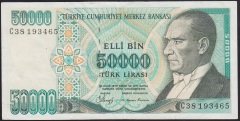 7.EMİSYON 1.TERTİP 50000 LİRA C38 193465 ÇÇT +