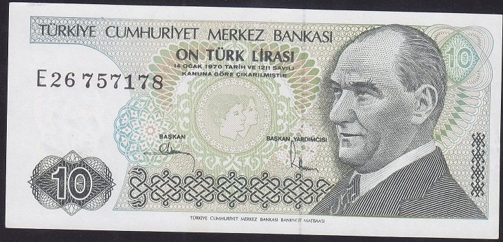 7.EMİSYON 2.TERTİP 10 LİRA E26 757178 ÇİLALTI ÇİL
