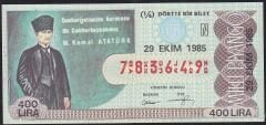 1985 29 Ekim Çeyrek Bilet - N Serisi