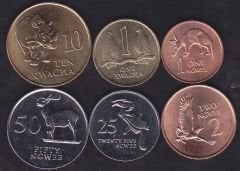 Zambia 6 Adet Madeni Para Seti 1983 - 1992 Çil