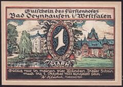 Almanya 1 Mark Notgeld 1922 Çil