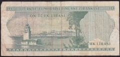 6.Emisyon 1.Tertip 10 Lira B75 086973 Çok Temiz