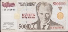 7.Emisyon 5 000 000 Lira I18 862939 Çok Temiz+