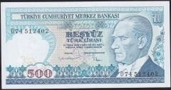7.Emisyon 2.Tertip 500 Lira D74 512402 Çilaltı Çil
