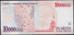 7.Emisyon 10 000 000 Lira D23 471880 Çok Temiz+
