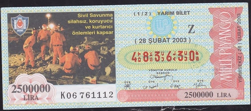 2003 28 Şubat Yarım Bilet - Z Serisi