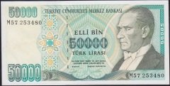 7.Emisyon 2.Tertip 50000 Lira M49 768002 Çok Çok Temiz