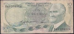 6.EMİSYON 1.TERTİP 10 LİRA B43 258324 TEMİZ