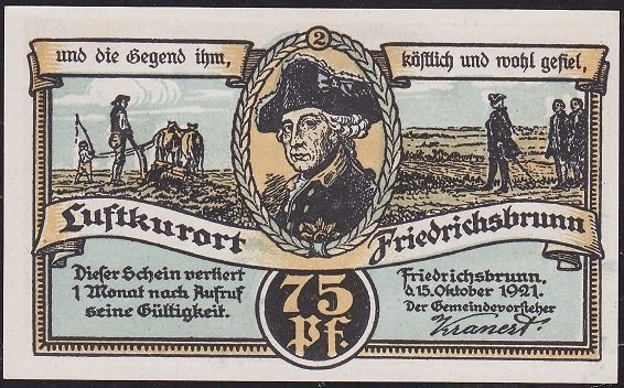 Almanya 75 Pfennig Notgeld 1921 Çil