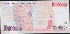 7.Emisyon 10 000 000 Lira D22 177168 Çok Temiz+