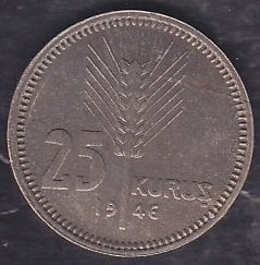 1946 Yılı 25 Kuruş Çilaltı