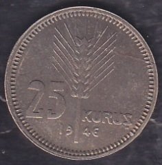 1946 Yılı 25 Kuruş Çilaltı