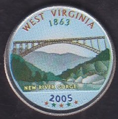 AMERİKA ÇEYREK DOLAR 2005 - WEST VİRGİNİA EYALETİ ÇİL