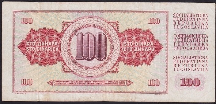 YUGOSLAVYA 100 DİNAR 1978 ÇOK TEMİZ (AB6417774)
