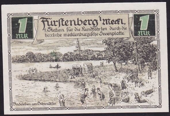 Almanya 1 Mark Notgeld 1921 Çil Filigranlı