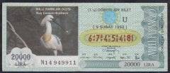 1993 9 ŞUBAT ÇEYREK BİLET U SERİSİ