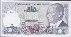 7.Emisyon 2.Tertip 1000 Lira G61 582577 Çil