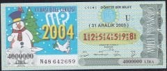 2003 31 Aralık Çeyrek Bilet - U Serisi