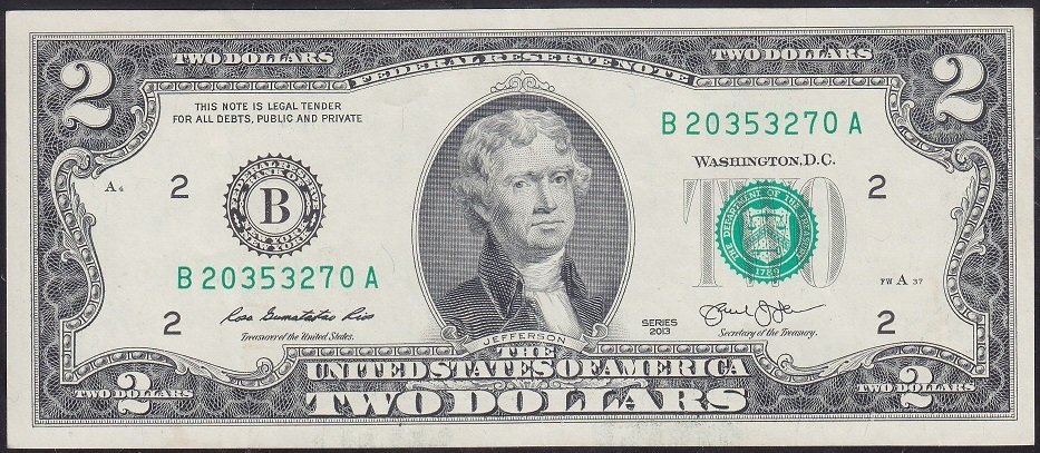 Amerika 2 Dolar 2013 Ççt +