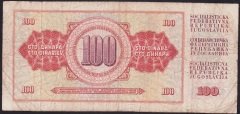 YUGOSLAVYA 100 DİNAR 1965 TEMİZ
