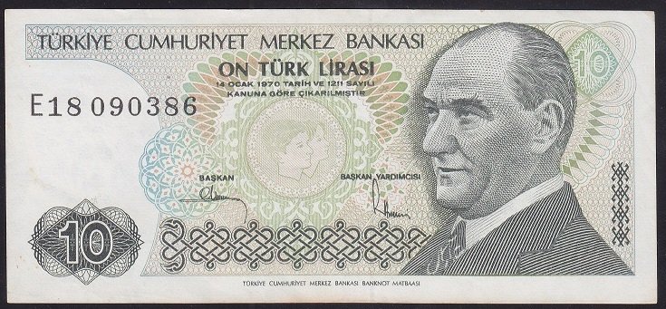 7.EMİSYON 2.TERTİP 10 LİRA E18 090386 ÇÇT