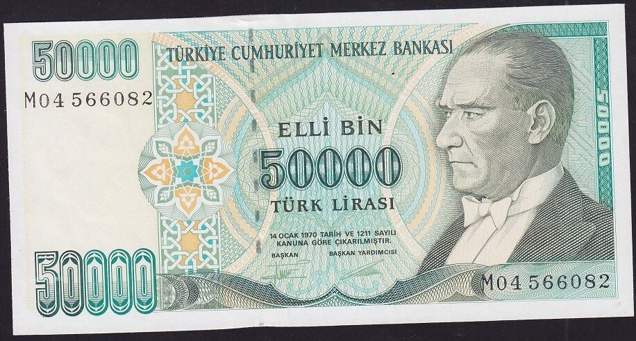 7.Emisyon 2.Tertip 50000 Lira M04 566082 Çilaltı Çil