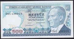 7.Emisyon 2.Tertip 500 Lira D61 136913 Çil