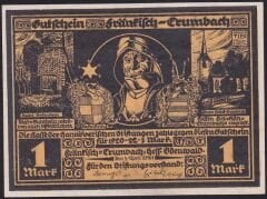 Almanya 1 Mark Notgeld 1921 Çil Filigranlı